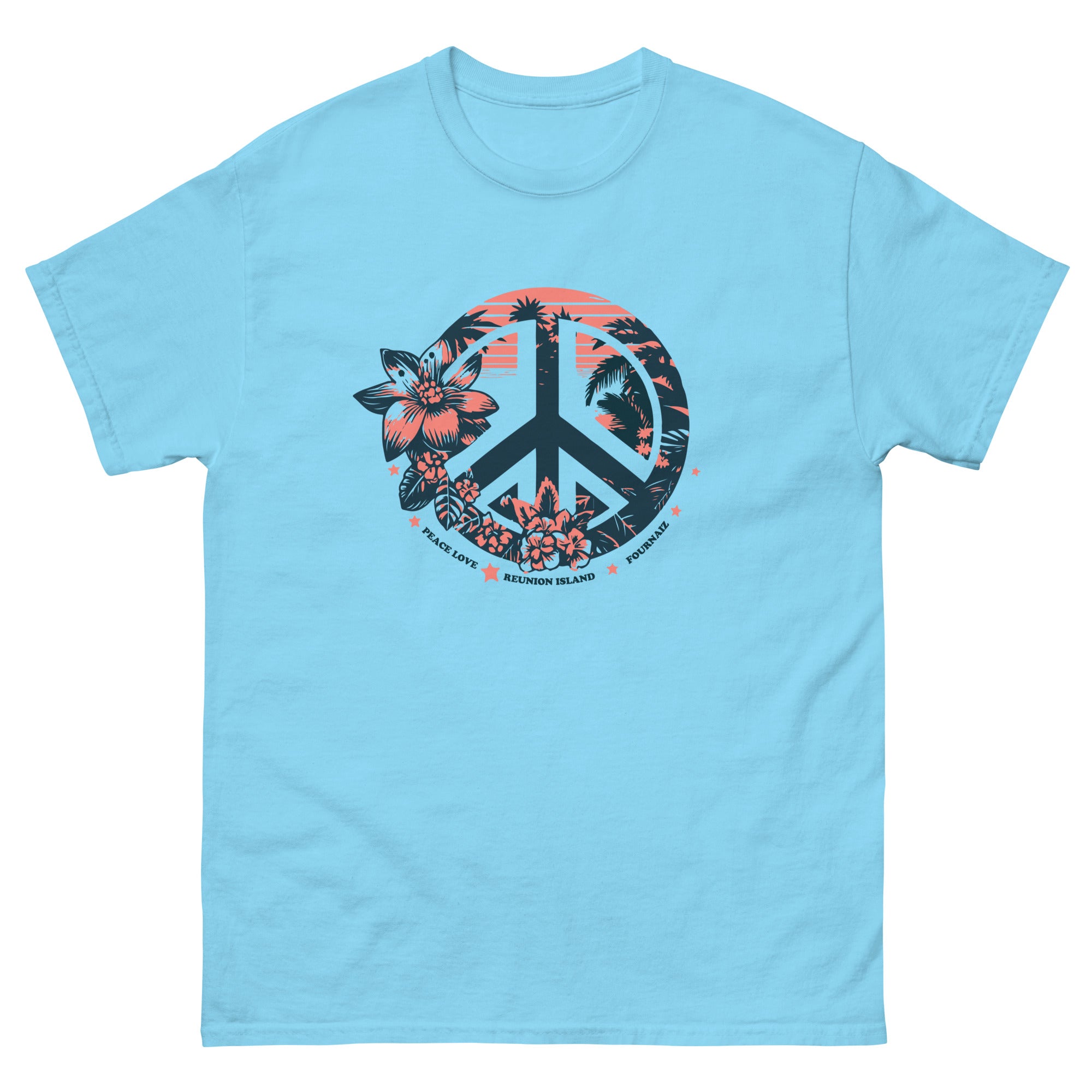 T-shirt Peace & Love Reunion Island (classique homme)