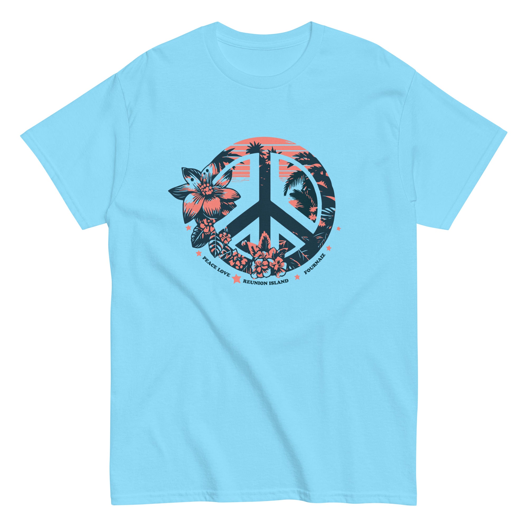 T-shirt Peace & Love Reunion Island (classique homme)
